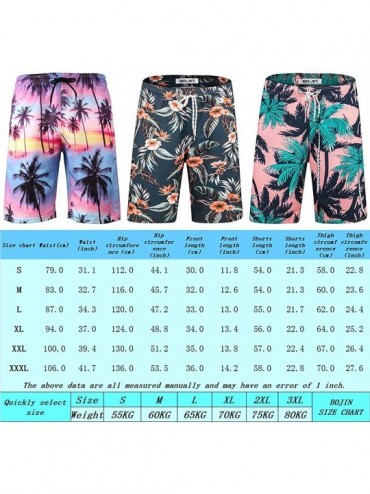 Board Shorts Mens Swim Trunks with Pockets Beach Swimwear Quick Dry Long Elastic Waistband Board Shorts Bathing Suits Holiday...