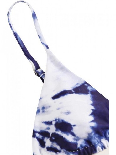 Sets Women's Floral Printing Triangle Splicing Bikini Set High Cut Swimsuit - Multicolor-1 - CI194K25R3U $37.61