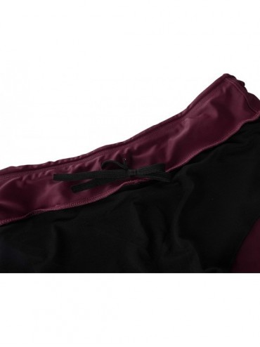 Bottoms Women's Swim Pants Capris UPF 50+ Water Outdoor Sport Leggings - Wine Red1 - CK18TETEZXO $22.53