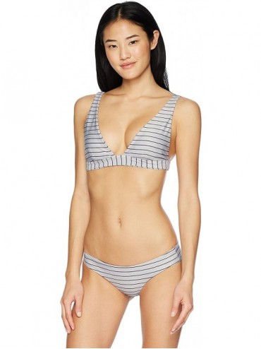Bottoms Women's Premium Surf Hipster Bikini Bottom - Grey/Grey - CD187K5CL0H $28.35