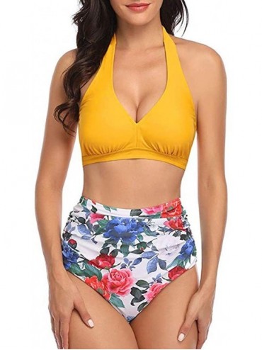Bottoms Women Halter Push Up Printed Bikini Swimwear Spaghetti Aiguillette Tube Top Swimsuit Padded Leopard Beachwear Sets - ...