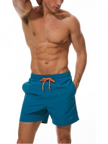 Trunks Mens Quick Dry Beach Short Swim Trunks with Mesh Lining - P-acid Blue - C518DHEKKWZ $15.41