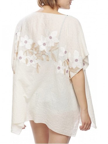 Cover-Ups Women's Summer Bathing Suit Cover Up Swim Suit Swimwear Dress Tops. - Floral-ivory - CA18CQL3TUQ $22.50