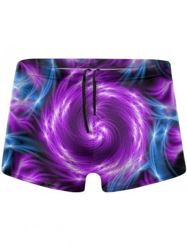 Briefs Men's Swimwear Swim Trunks Purple Swirls Light Flower Boxer Brief Quick Dry Swimsuits Board Shorts - CH196XKDMQ4 $39.55