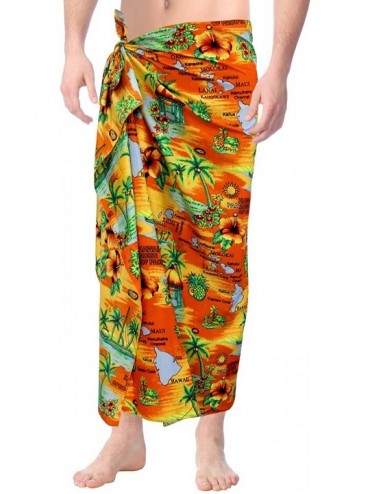 Cover-Ups Women's Beach Sarong Pareo Swimwear Cover Ups Wrap Skirt Full Long D - Pumpkin Orange_f342 - CQ11R7H47T1 $16.96