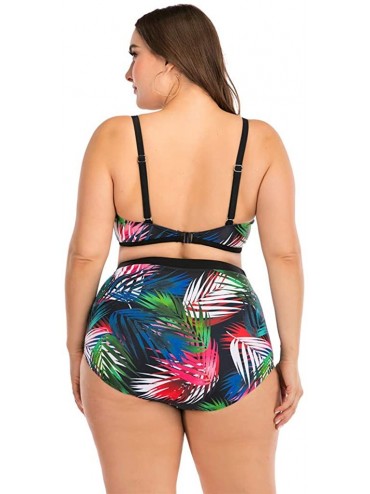 Cover-Ups Plus Size Womens High-Waisted Bikini Set Two Pieces Beach Swimwear Bathing Suit Swimsuits - 08 Green - CJ194E2UL3R ...
