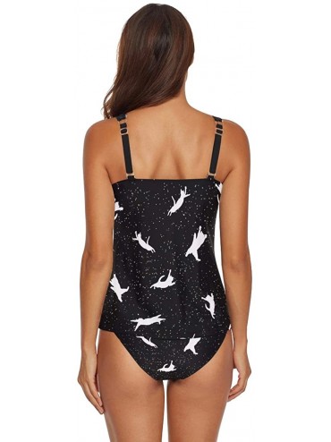 Sets Women's Comfortable Bikini Tankini Set Fashion Two Piece Swimsuit Sporty Beachwear Bathing Suit - Black - CI18TSTA27I $2...