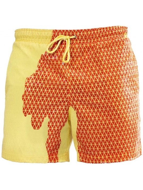 Trunks Men Swimming Trunks Funny Color Changing Swim Trunks-Temperature Sensitive Beach Swim Shorts with Mesh Lining - Yellow...