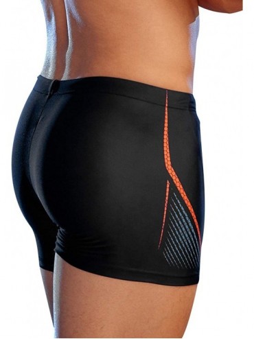 Racing Jammers Swimsuit for Men- Square Leg Swimming Briefs-Chlorine Resistant Racing Training-Black 2- XXL - Black-1 - CV18Y...