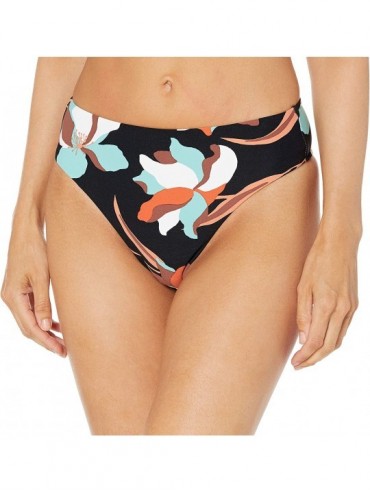 Tankinis Women's Rise High Cut Bikini Bottom Swimsuit - Flower Market Black - CW18ZE5K52K $57.80