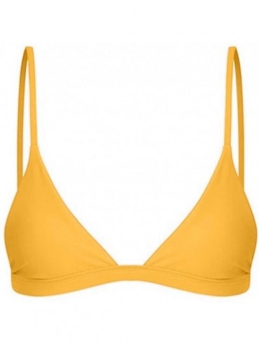 Tankinis Women Thong Swimwear Ladies Sexy Brazilian Bikini Bottoms Bathing Trunks - Yellow Bikini Top - CI18EIGW5OQ $9.02