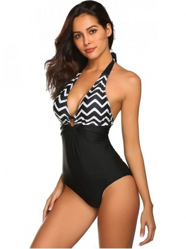 One-Pieces Woman's Elegant Sexy One Piece Backless Monokinis Swimsuit Bathing Suit Black s - CU18LIQO96L $17.38