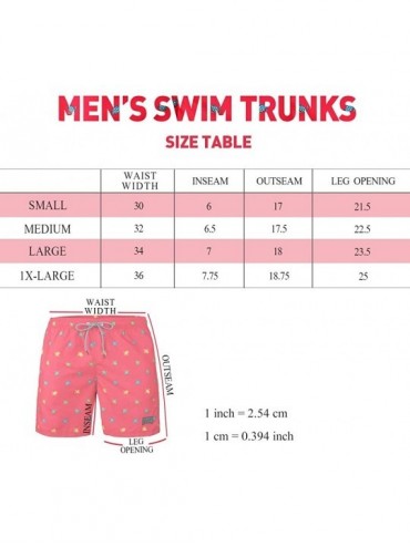 Trunks Men's Performance Swim Trunks Graphic With Pocket Mesh Lining - Tortoise-red - CK18TLO33EW $16.35