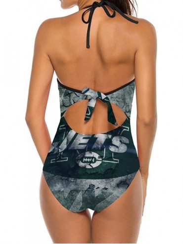 Sets Carolina Panthers Women's Sexy Swimwear Backless Push Bikini Set Two-Piece Swimsuit - Color1-8 - CZ199GDD8W4 $30.64