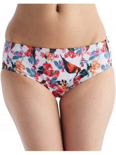 Tankinis Women Vintage Flower Print Hipster Bikini Bottom Swim Brief - Bird - C017Z656GS0 $15.20