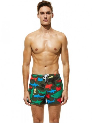 Board Shorts Mens Sports Surfing Short Swimwear Board Shorts - 81304 Dark Green - CO18G923Q2I $17.68