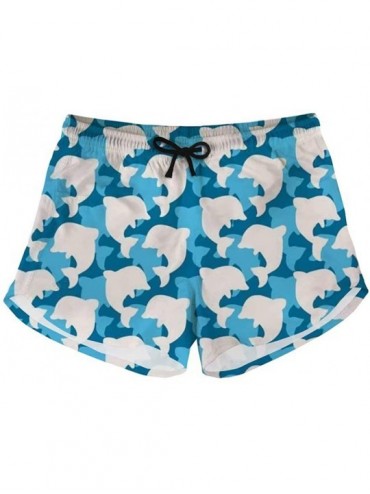 Board Shorts Beach Shorts Women Hot Pants with Pockets Drawstring Mid Rise Board Shorts - Dolphin - CC195A6SCE8 $44.05