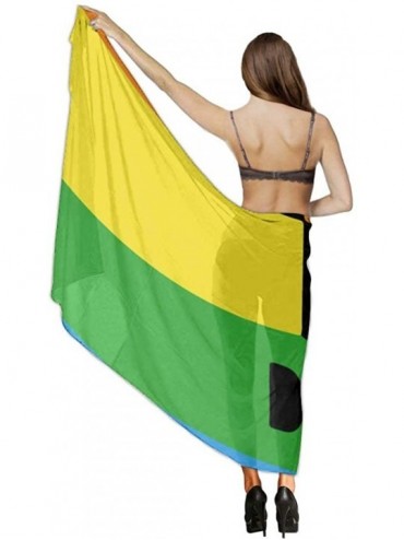 Cover-Ups Women Girl Beach Bikini Cover Up Chiffon Sarong Fashion Scarf Shawl Wrap - Lgbt Gay Pride Rainbow Bisexual - CJ1908...