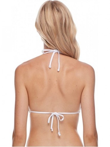 Sets Women's Smoothies DITA Solid Triangle Slider Bikini Top Swimsuit - Snow - CC18HWLMYD0 $35.84