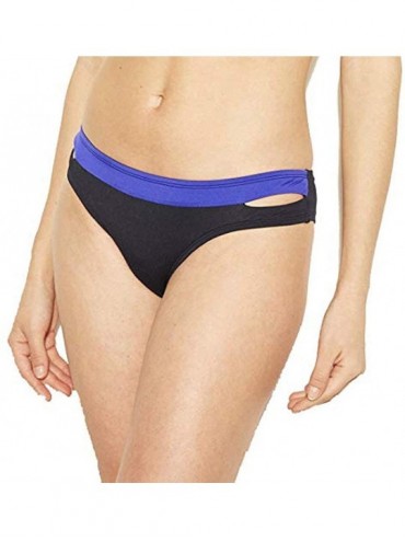 Bottoms Women's Hipster Bikini Bottom - Black/Blue - CW1950MTCLC $32.64