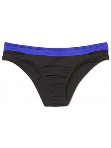 Bottoms Women's Hipster Bikini Bottom - Black/Blue - CW1950MTCLC $21.20