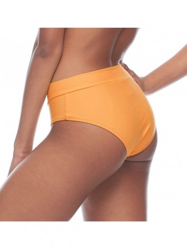 Bottoms Women's Smoothies Nuevo Retro Solid High Rise Bikini Bottom Swimsuit - Smoothie Sundream - CB18Z04WI30 $56.25