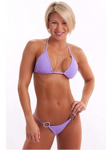 Sets Sexy Swimsuit with Scrunch Back- Moderate Coverage- Several Solid Colors to Choose from - Lavender - CC1930GZ86X $41.21