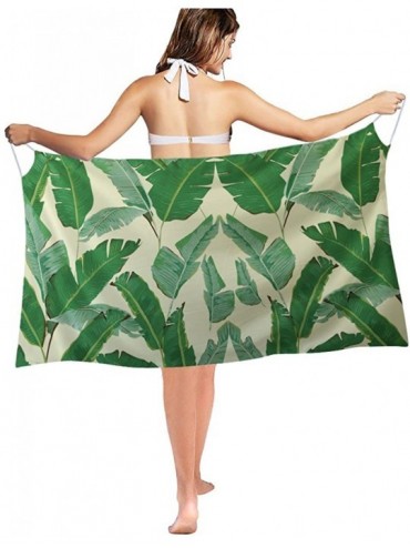 Cover-Ups Flag Swimwear Cover up Swimwear Bikini Beach Dress - Banana Leaves - C318G95KRU0 $43.06