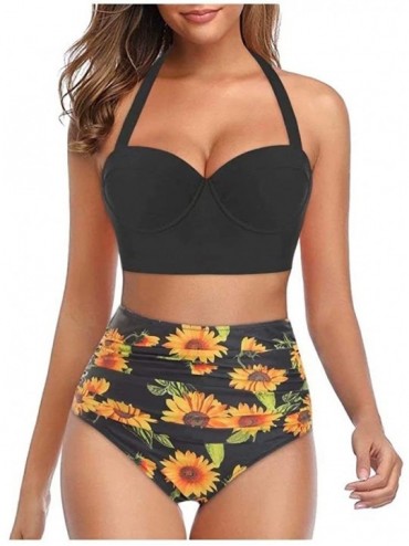 One-Pieces Womens Printed Two Piece Swimsuits Tankini Tops Boyshort Bottom - Color-28 - CU190WSADMS $27.39