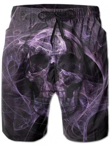 Board Shorts Men Fashion Swim Trunks Quick Dry Bathing Suits Board Shorts with Pocket - Dark Skull Evil - CF190X75LI6 $24.16