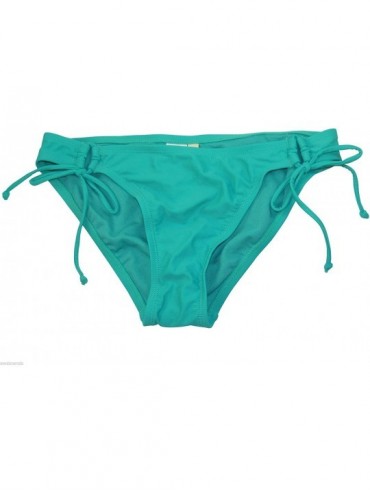 Bottoms Juniors Women's Beaded Side-Tie Bikini Bottom - Blue - CS11POLQZO7 $28.53