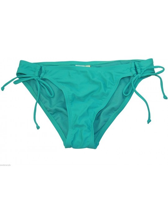 Bottoms Juniors Women's Beaded Side-Tie Bikini Bottom - Blue - CS11POLQZO7 $15.77