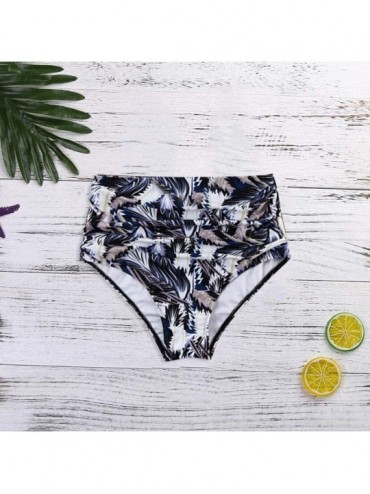 Sets Women's Bikini Bottom Tummy Control High Waist Printed Swimwear Beachwear Bathing Suit (White- L) - White - CM1955H40EU ...