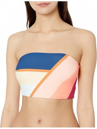 Tops Women's Sunsetters Block Bandeau Bikini Top - Peach - CS18W50NHSS $89.26