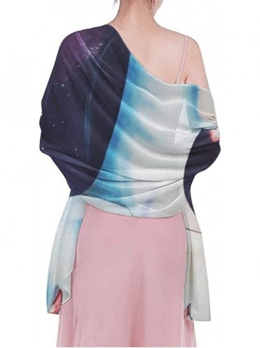 Cover-Ups Women Chiffon Scarf Summer Beach Wrap Skirt Swimwear Bikini Cover-up - Gothic Women Girl Galaxy Heart Art - C6190HI...