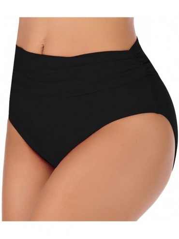 Board Shorts Women's Ruched High Waisted Bikini Bottom Tummy Control Swim Short Tankini - Black5 - C719885O4M3 $15.13