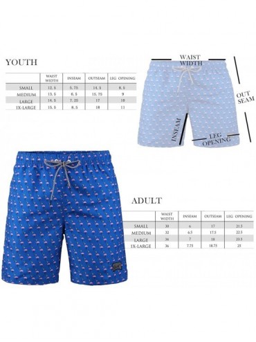 Trunks Father and Son Swim Trunks Family Matching Beachwear Swimsuits One-Piece Graphic with Pocket Mesh Lining - Flamingo-mi...
