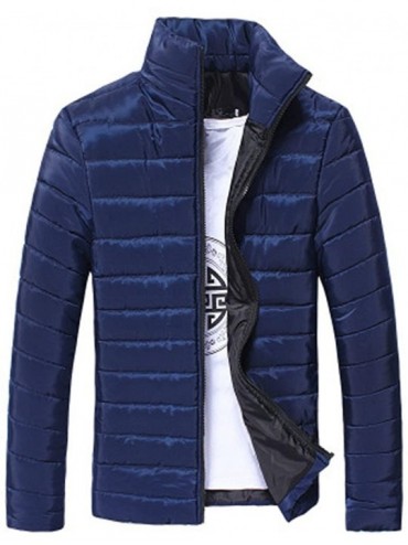 Briefs Men's Warm Jacket Thick Outerwear Jacket Full Zip Water-Resistant Casual Winter Coat - Blue a - CN194KH9CIY $19.29