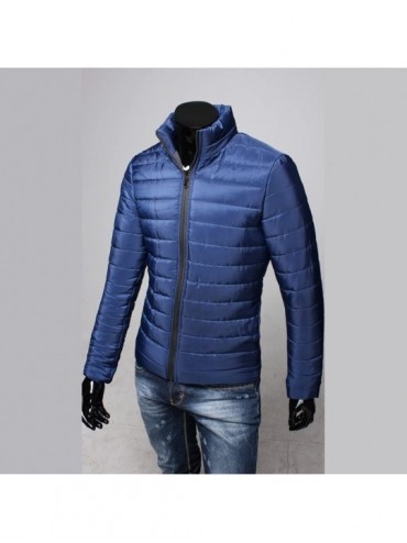 Briefs Men's Warm Jacket Thick Outerwear Jacket Full Zip Water-Resistant Casual Winter Coat - Blue a - CN194KH9CIY $19.29