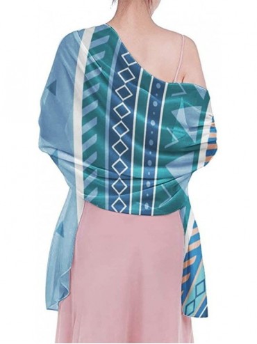 Cover-Ups Women Fahion Swimsuit Bikini Cover Up Sarong- Party Wedding Shawl Wrap - Aztec Stripe Pattern Blue - CN19C4N9H9M $2...