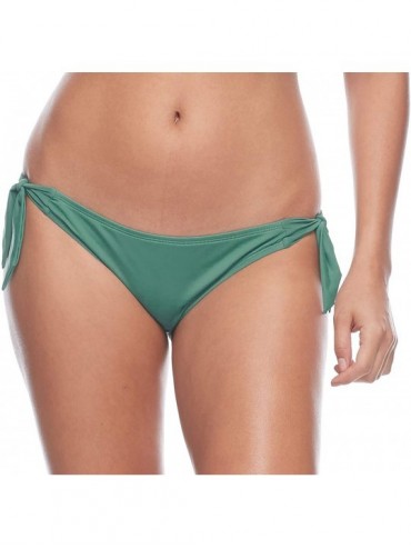 Bottoms Women's Sash Tie Side Med Bikini Bottom Swimwear - Peace Green - C318Z05XHWE $24.45