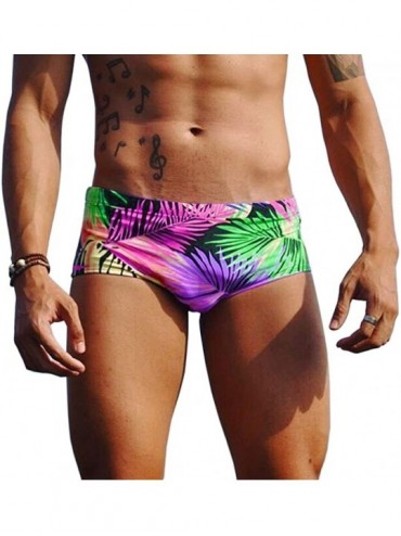 Briefs Men's Bikini Swimwear Low Rise Sexy Swim Briefs Surf Swimsuit Boxer Short - Purple - C7194GM8IUW $9.23