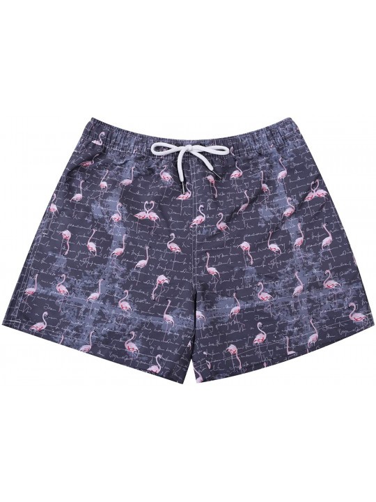 Board Shorts Mens Swimwear Flamingo Boardshort-Many and Various Prints Shorts-Swim Trunks with Mesh Lining and Pockets - 12 G...