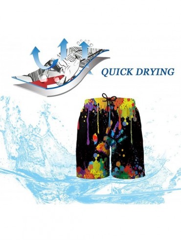 Board Shorts Mens Funny Swim Trunks 3D Graphic Print Quick Dry Surf Beach Board Shorts with Mesh Lining - Style7 - CY18RXDH6H...