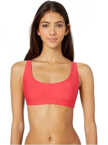 Tops Women's Y Back Sport Bra Swimsuit Bikini Top - Fire Flame Red - CO18L3DWGCQ $58.11