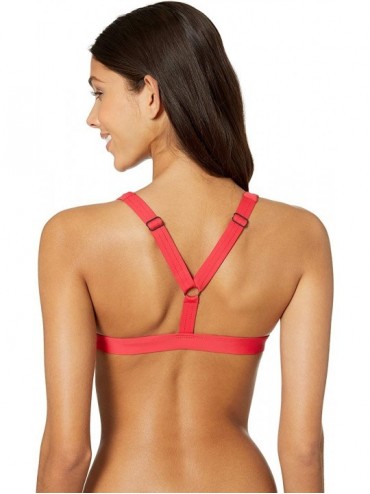 Tops Women's Y Back Sport Bra Swimsuit Bikini Top - Fire Flame Red - CO18L3DWGCQ $34.87