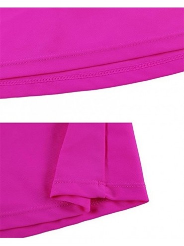 Bottoms Women's Swim Skirt Solid Color Waistband Swimsuit Skort Bikini Swimsuit Swimwear Bottom - Rosy - CE1807OM9EW $20.23