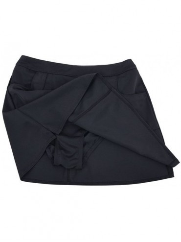 Tankinis Women's Slit Side Quick Drying Swim Skirt with Pockets - Black - CM18O2KIGX2 $20.59