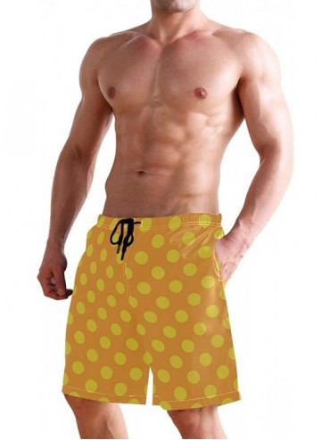 Board Shorts Grey Striped Yellow Men's Quick Dry Beach Shorts Swim Trunk Beachwear with Pockets - Color07 - C618R2OG46D $22.80