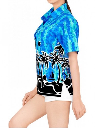 Cover-Ups Women's Plus Size Summer Tropical Hawaiian Beach Shirt Swimwear Printed - Blue_x99 - CV1836KX50Q $18.10
